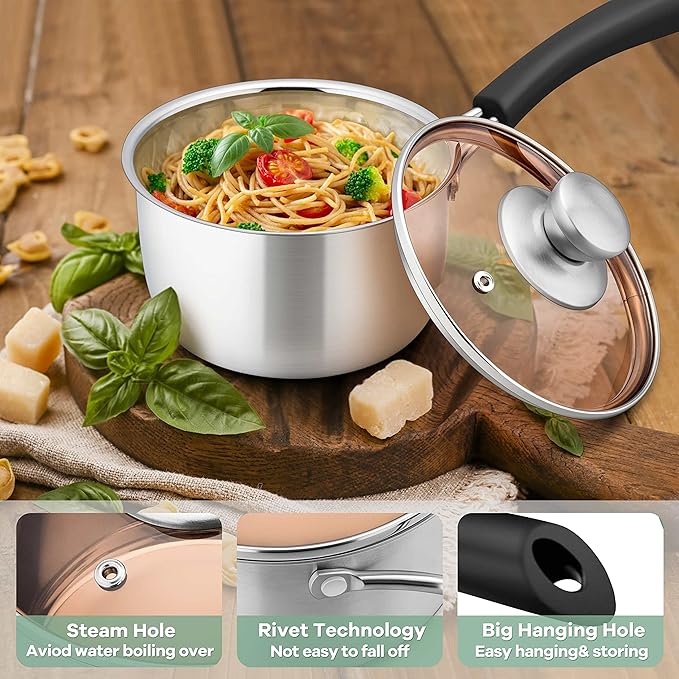 Herogo 1 Quart & 2 Quart Saucepan Set - Image 3