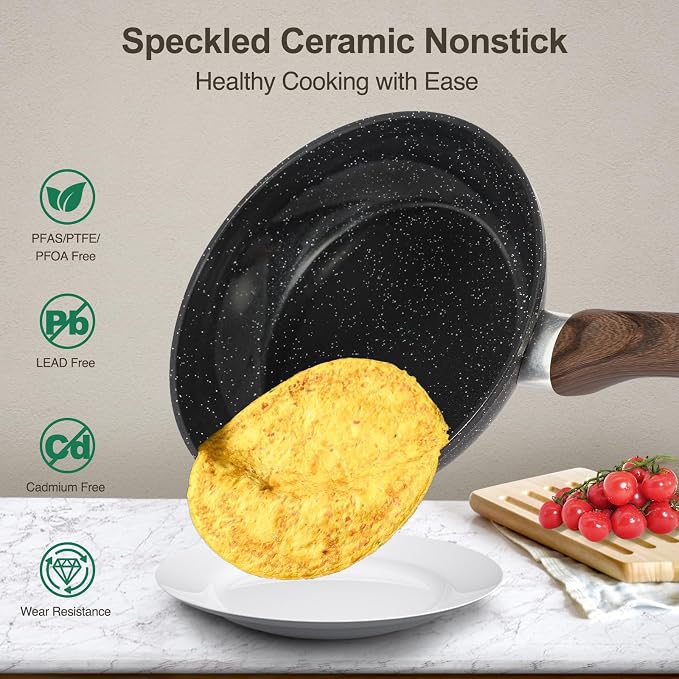 M MELENTA Pots and Pans Set Non Stick, Non-toxic Induction Cookware Kitchen - Image 5