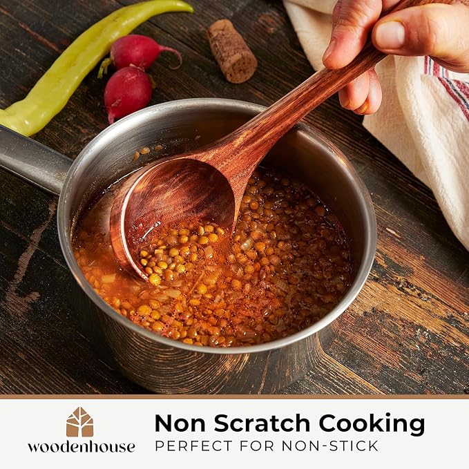 Wooden Ladle for Cooking, Soup Spoon Ladle – Teak Wooden Serving Spoon - Image 3