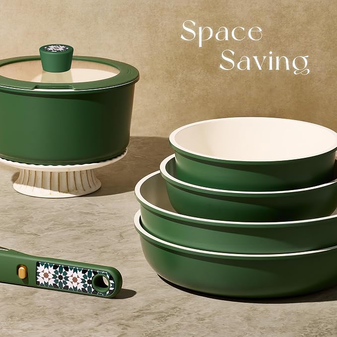 CAROTE 19Pcs Ceramic Cookware Set, Pots and Pans Set Non stick, Non Toxic - Image 4