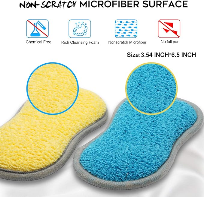 Dual Sided Multi-Purpose Sponges Kitchen, Non Scratch Dish Sponge - Image 4