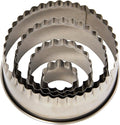 Ateco Fluted Edge Round Cutters in Graduated Sizes, Stainless Steel by Ateco