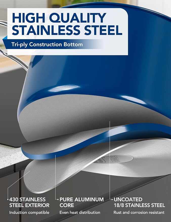 MICHELANGELO Stainless Steel Stock Pots - Image 7
