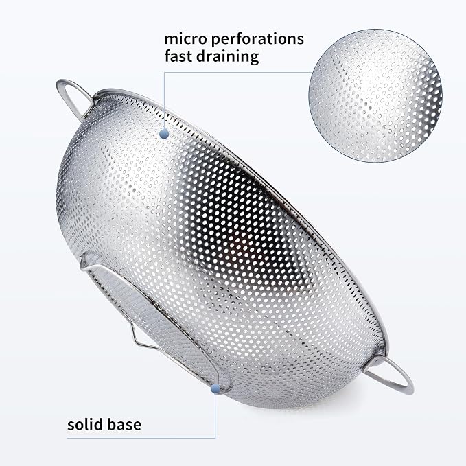 Gulex Stainless Steel Colander and Strainer Set，Metal Strainers - Image 3