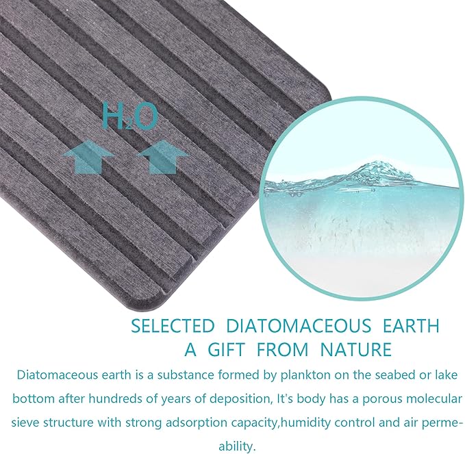 NiuYichee 2 PCS Water Absorbent diatomite Coasters, 12.2" x 4" Water Absorbing - Image 3