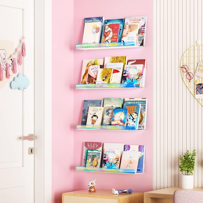 upsimples Acrylic Shelves for Wall Decor, Nail Polish, Wall Organizer for - Image 2