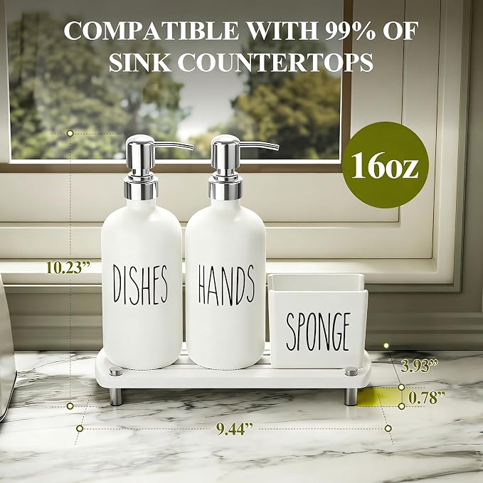 Cisily Kitchen Soap Dispenser Set Comes - Image 3