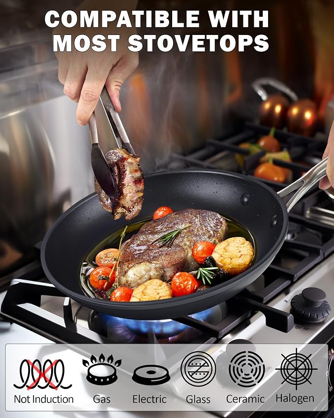 Cooks Standard Frying Omelet Pan, Classic Hard Anodized Nonstick 8-Inch/20cm - Image 3