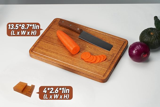 Solid Teak Wood Cutting Board One Piece Non Glued Thick Crack Resistant Wooden - Image 2