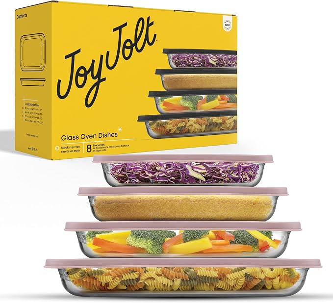 JoyJolt 8-Piece Borosilicate Glass Oven Dishes - Image 8