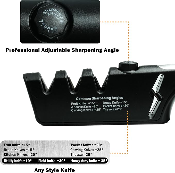 5-Angle Adjustable 10-35 Degree Professional 4-Stage Knife Sharpener, - Image 2