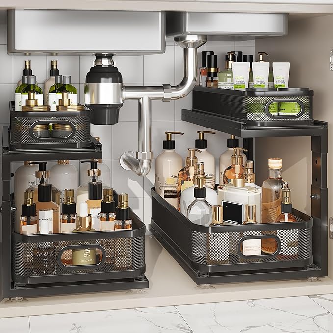 2 Pack 18.5IN-Depth Under Sink Organizer by Corbyles