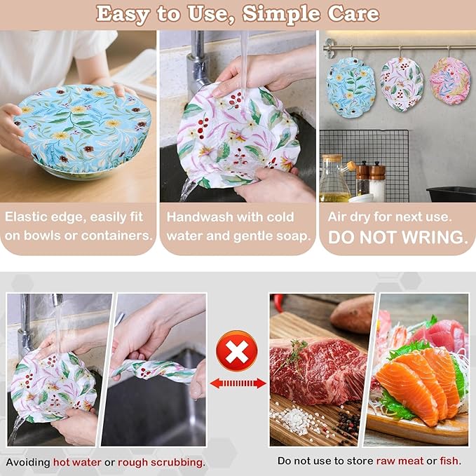 5-Size Reusable Beeswax Bowl Covers - Image 6