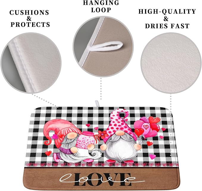 Valentine's Day Dish Drying Mats - Image 3