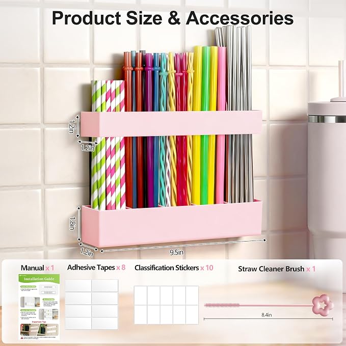 9.5” Large Acrylic Straw Holder - Image 8
