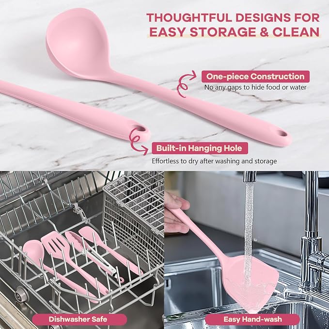 TeamFar Kitchen Cooking Utensils, 446°F Heat Resistant Kitchen Gadgets Tools - Image 6