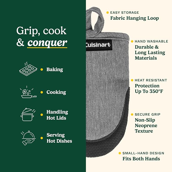 Cuisinart Mini Oven Mitts – 5.5” x 7” Heat-Resistant Kitchen Mitts - Image 5