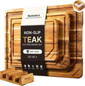 3 Pack Teak Wood Cutting Board Set by Unknown