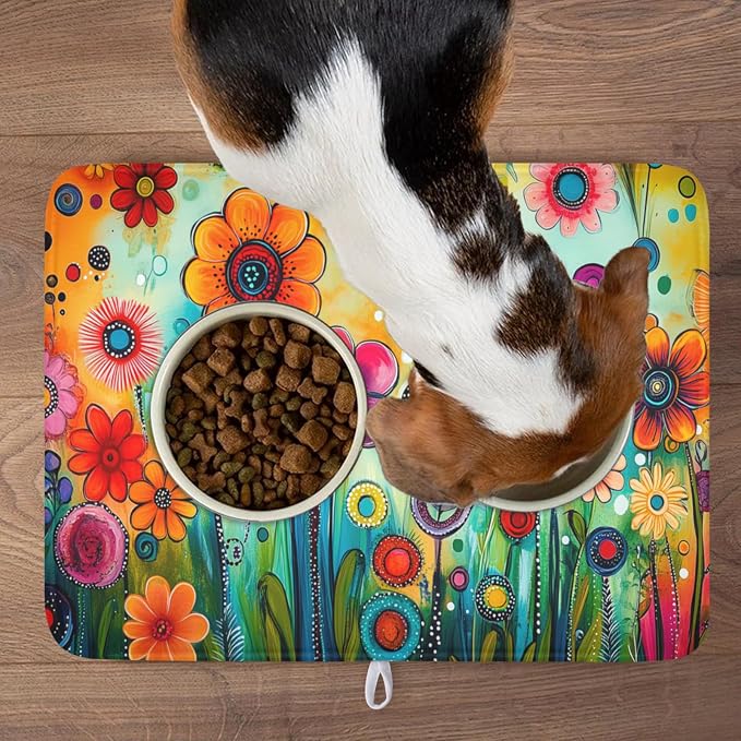 Abstract Colorful Floral Dish Drying Mat - Image 9