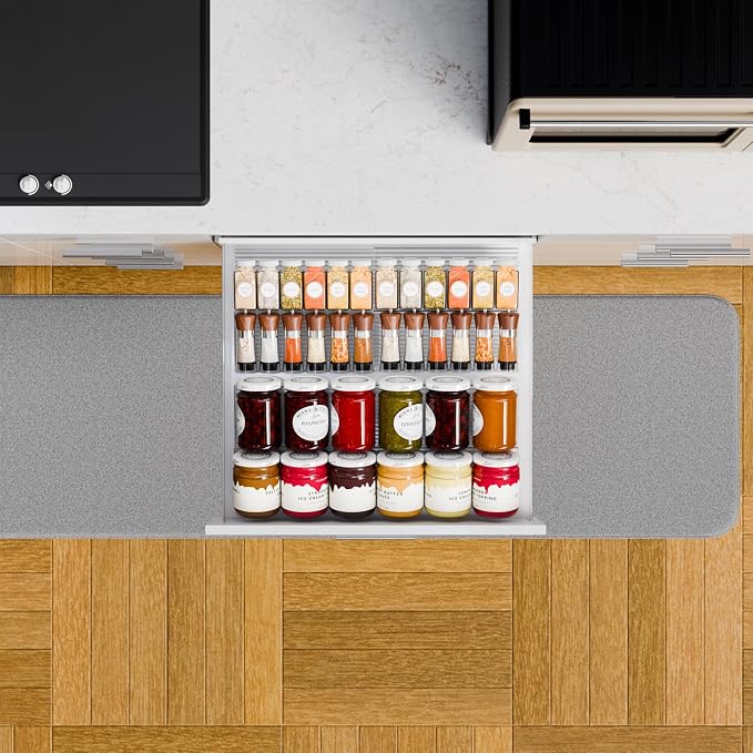 Yieach 4 Pack Adjustable In Drawer Spice Organizer - Image 9