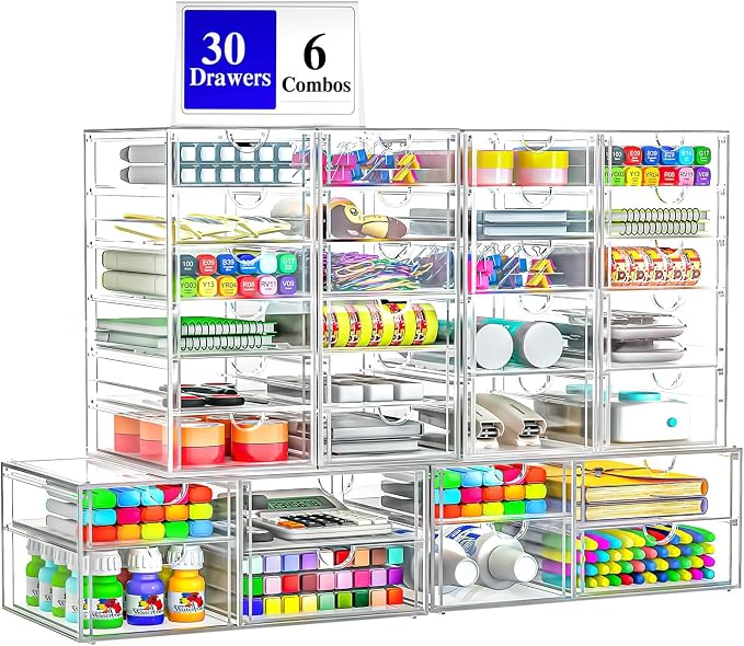 ARSTPEOE 30 Drawers, Acrylic Desk Makeup Organizer, Plastic Drawers Organizer by ARSTPEOENeatChic