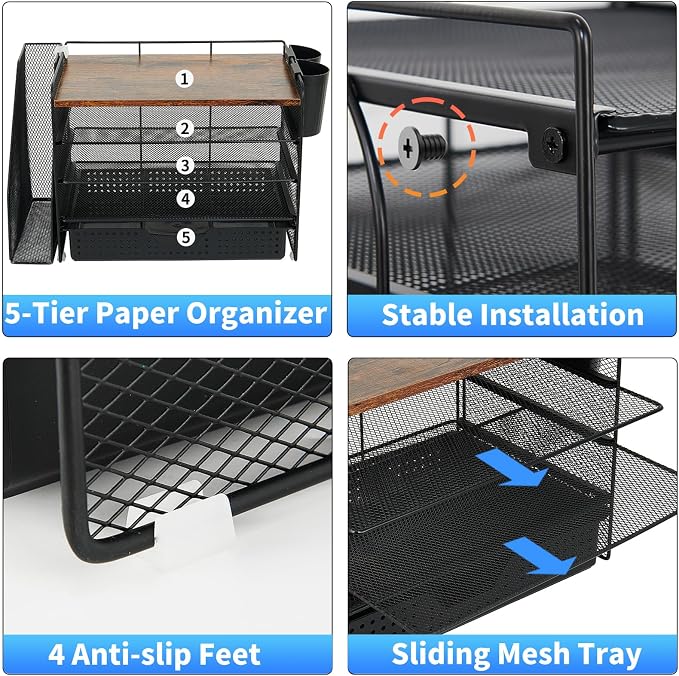 OPNICE Desk Organizer, 5-Tier Paper File Organizer - Image 3