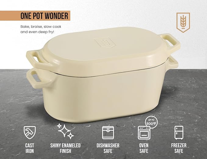 Kook Dutch Oven, For Sourdough Baking, Dual Handles, Enameled Cast Iron - Image 6