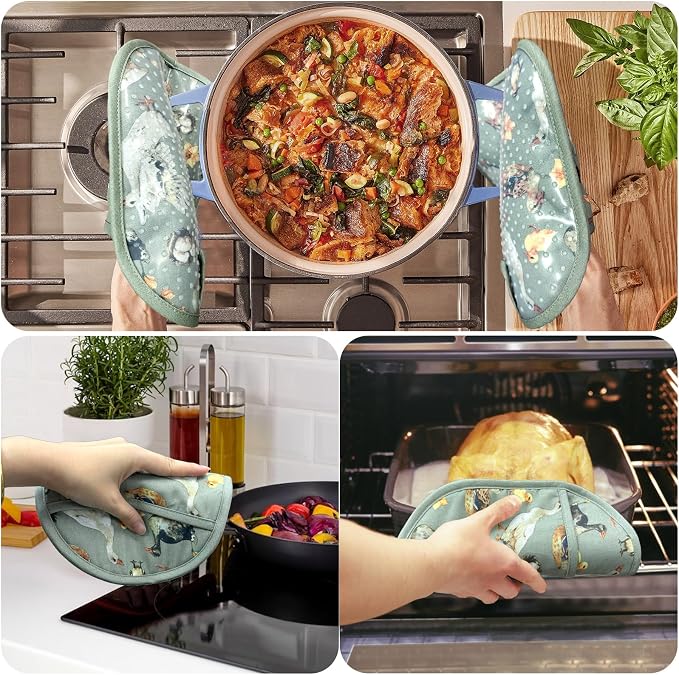 Pot Holders Set of 2 with Transparent Clear Silicone Shell and Nice Duck Flower - Image 4