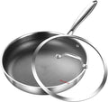 DELARLO Tri-Ply Stainless Steel Pan, 18/10 Frying Pan, Oven Safe Up to 600°F by DELARLOCOOKWARE