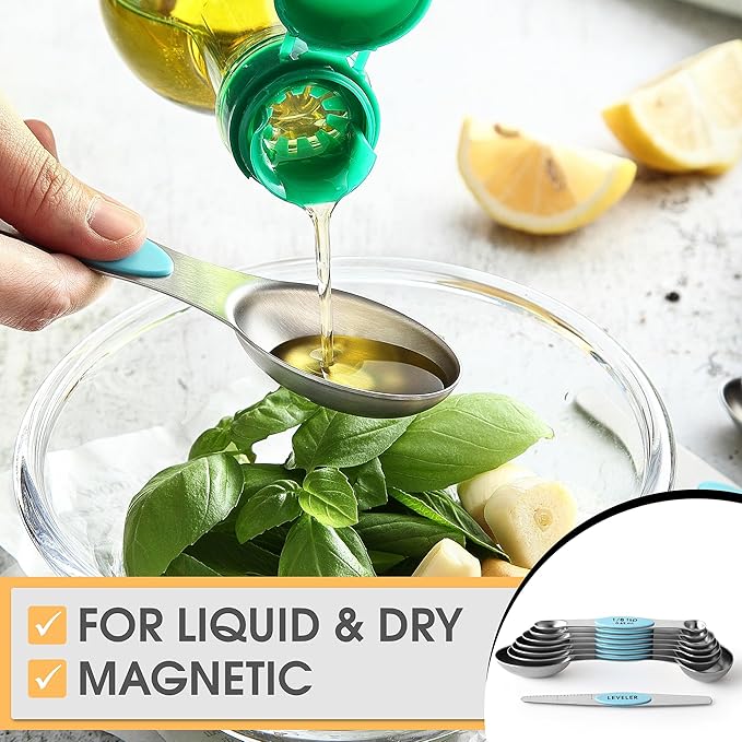 Spring Chef Stainless Steel Magnetic Measuring Spoons Set of 8 - Image 5