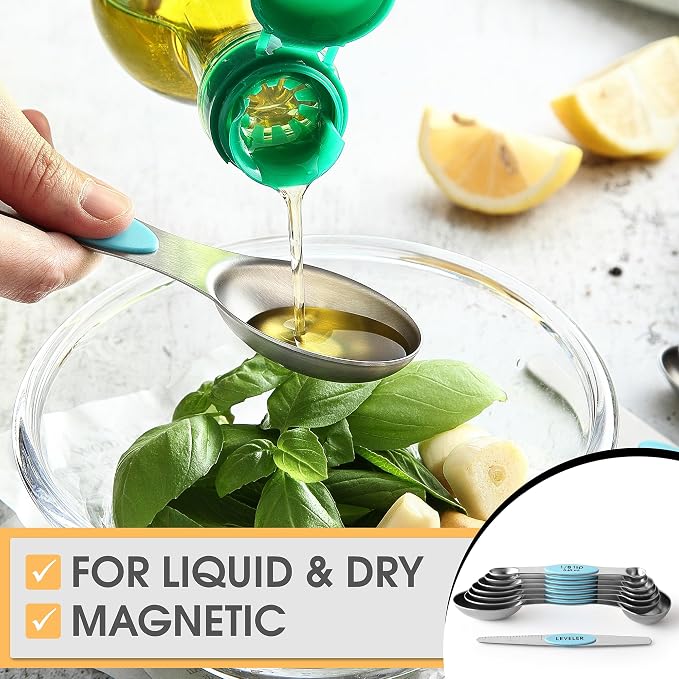 Spring Chef Stainless Steel Magnetic Measuring Spoons Set of 8 - Image 5