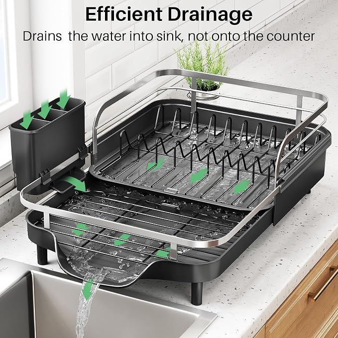 SNTD Dish Drying Rack, Expandable Dish Rack - Image 4