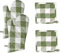 Native Fab Buffalo Plaid Check Oven Mitts and Pot Holders Set of 4, 100% Cotton by NativeFab