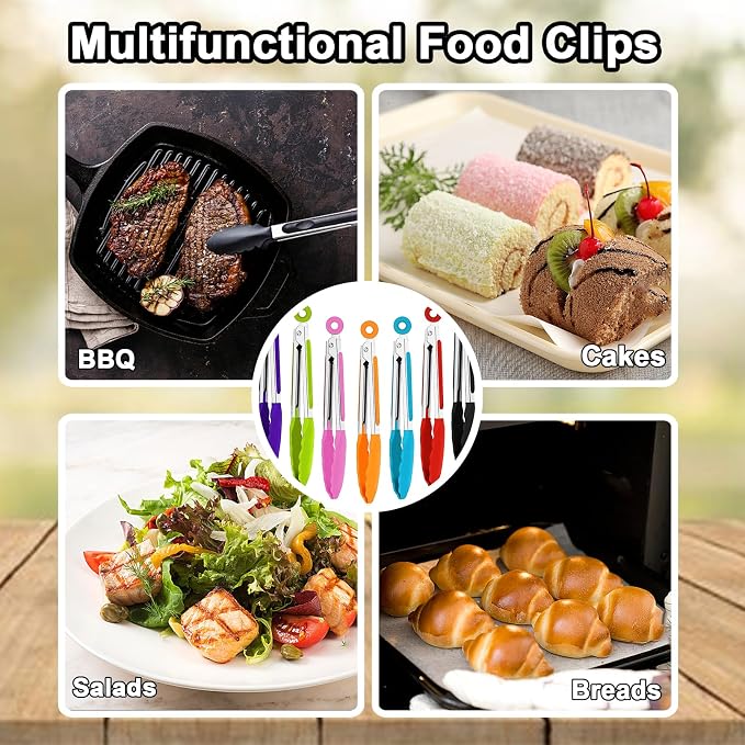 7 Pack Kitchen Tongs, Cooking Tongs - Image 7