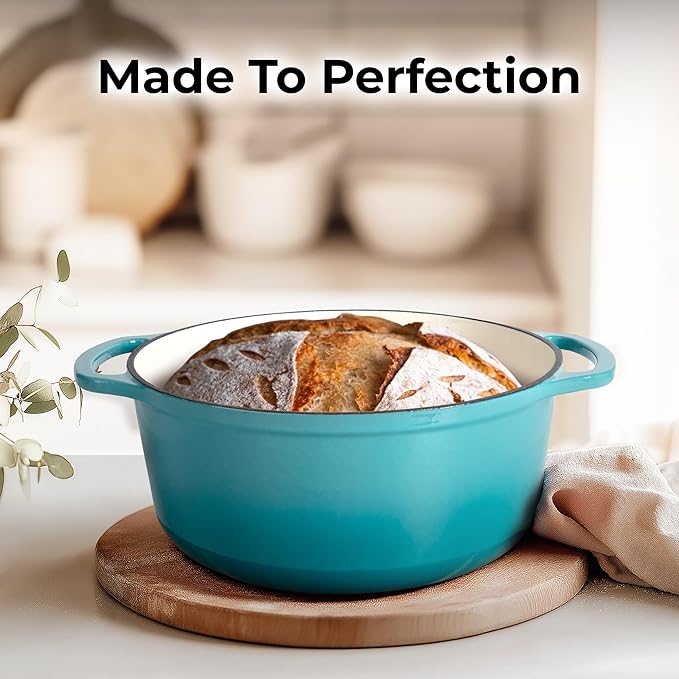 Zulay Kitchen 7.7 Quart Enameled Cast Iron Dutch Oven Pot - Image 7