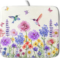 Giwawa Hummingbird Flower Dish Drying Mat 16x18 inch Watercolor Spring Herb by Giwawa