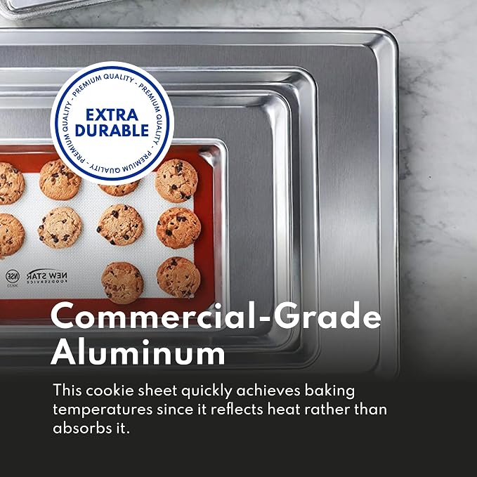 New Star Foodservice Commercial-Grade 18-Gauge Aluminum Sheet Pan/Bun Pan XL - Image 5