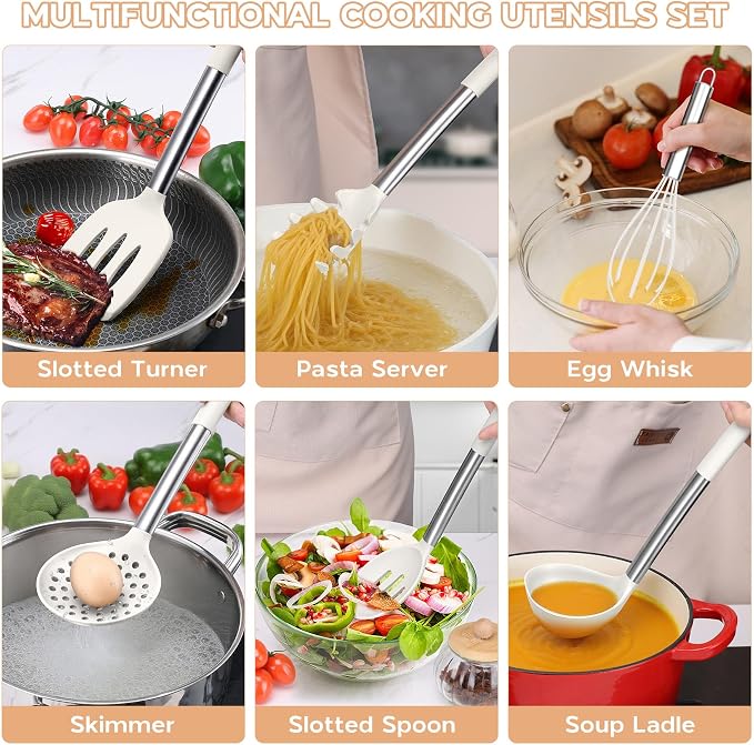 Onader Silicone Kitchen Utensils Set, Includes Heat Resistant Spatula Turner - Image 7