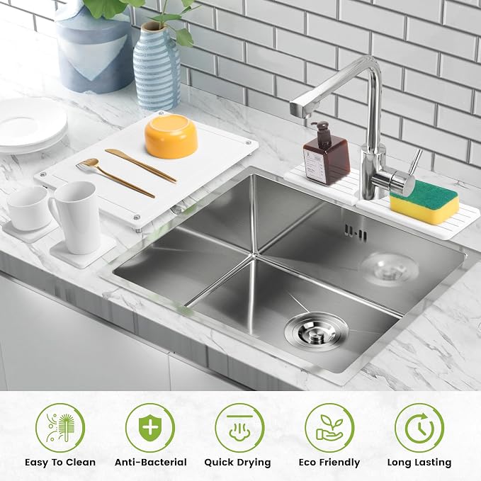 Zinovo Stone Dish Drying Mats for Kitchen Counter, Quick Dry Water-Absorbent - Image 6