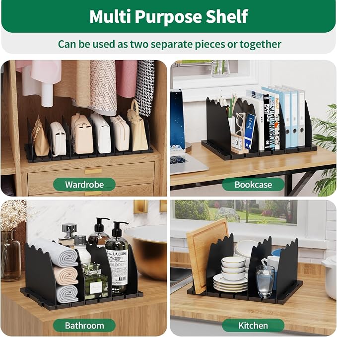 SPACEKEEPER Shelf Divider for Closet, Adjustable Purse Organizers Handbag - Image 3