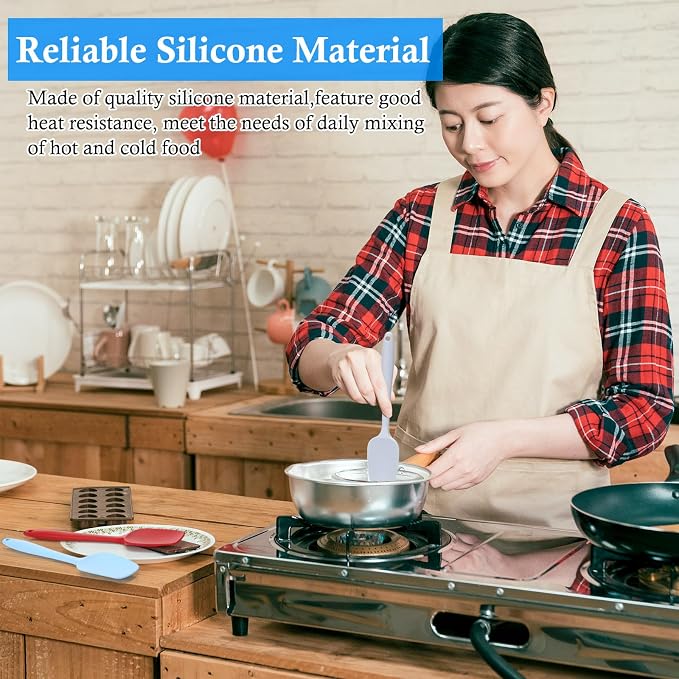 Shappy 4 Pieces Silicone Cooking Spoons 10.6 Inch Heat Resistant Kitchen Spoons - Image 5