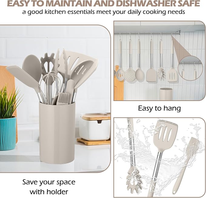 HaWare 29 PCS Silicone Cooking Utensils Set, Heat Resistant Kitchen Utensils Set - Image 7