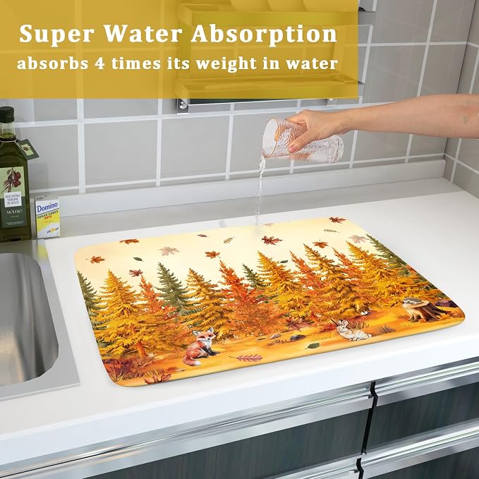 Autumn Forest Dish Drying Mat - Image 7