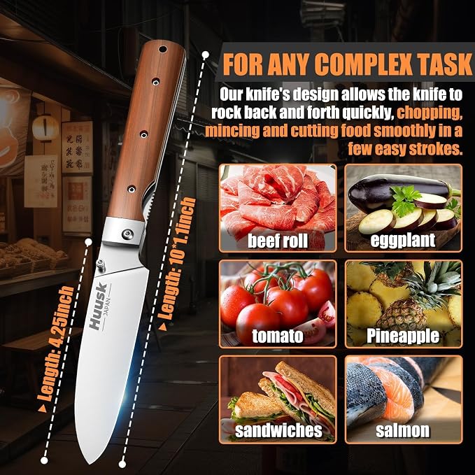 Huusk Folding Chef Pocket Knife - Image 5