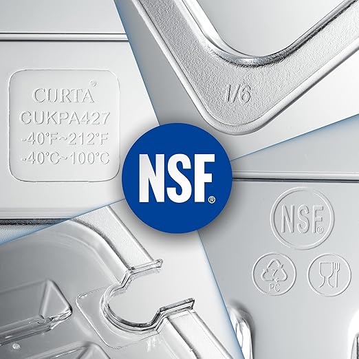 CURTA 6 Pack NSF Notched Food Pan Cover, 1/2 Size Clear Polycarbonate Lid - Image 6