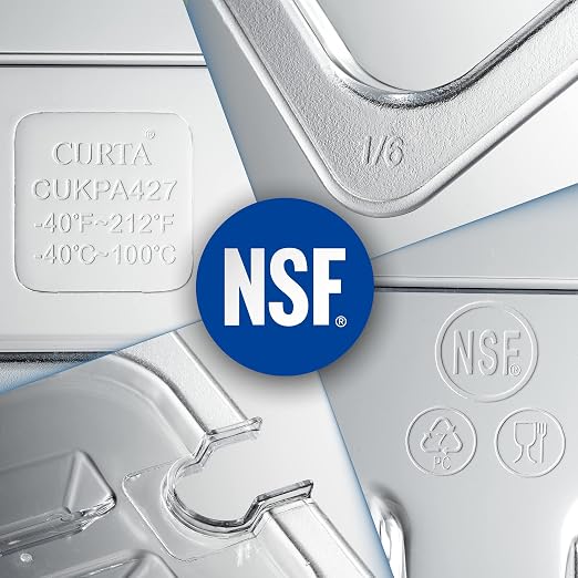 CURTA 6 Pack NSF Notched Food Pan Cover, Full Size Clear Polycarbonate Lid - Image 5