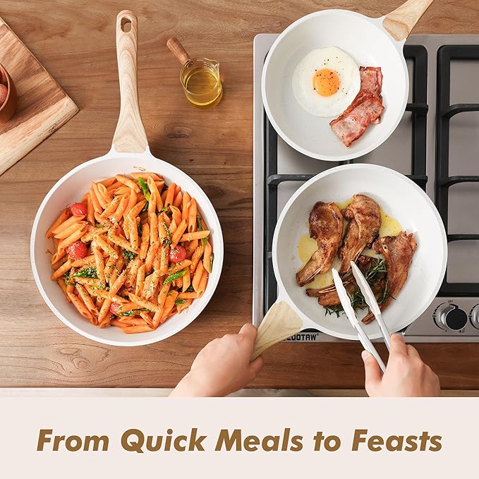 SENSARTE Nonstick Frying Pan Skillets, Healthy Cookware Chef's Pan, PTFE & PFAS - Image 6