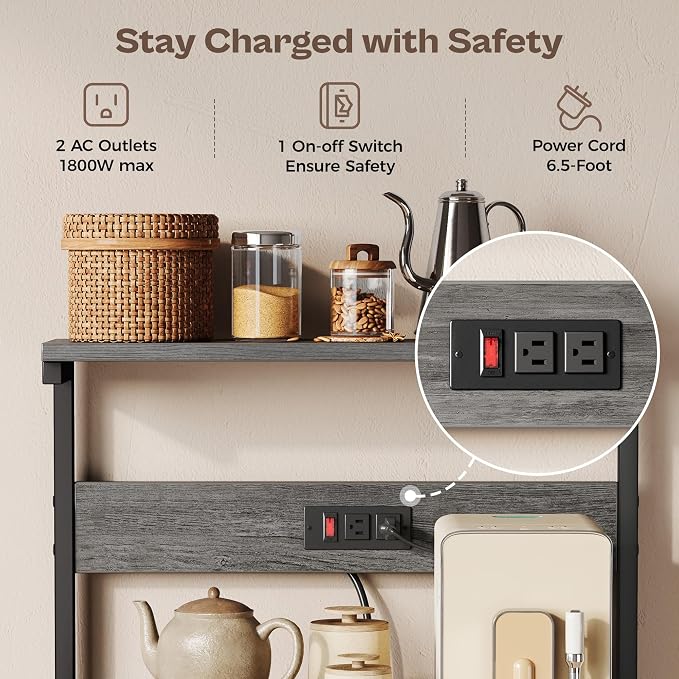 SUPERJARE Kitchen Bakers Rack - Image 3