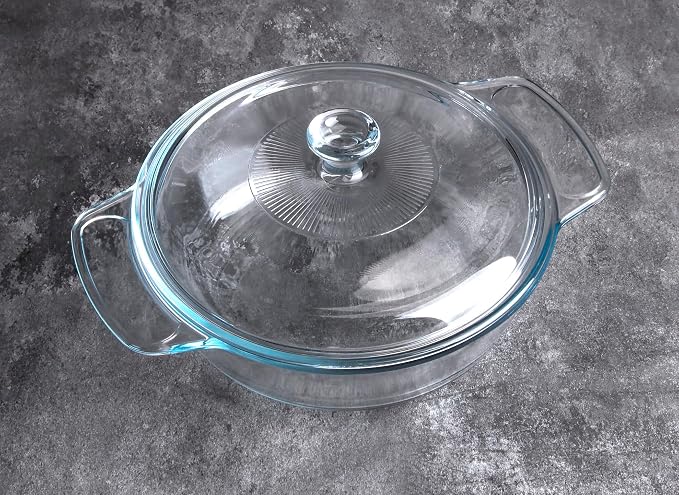 Clear Round Glass Casserole - Image 6