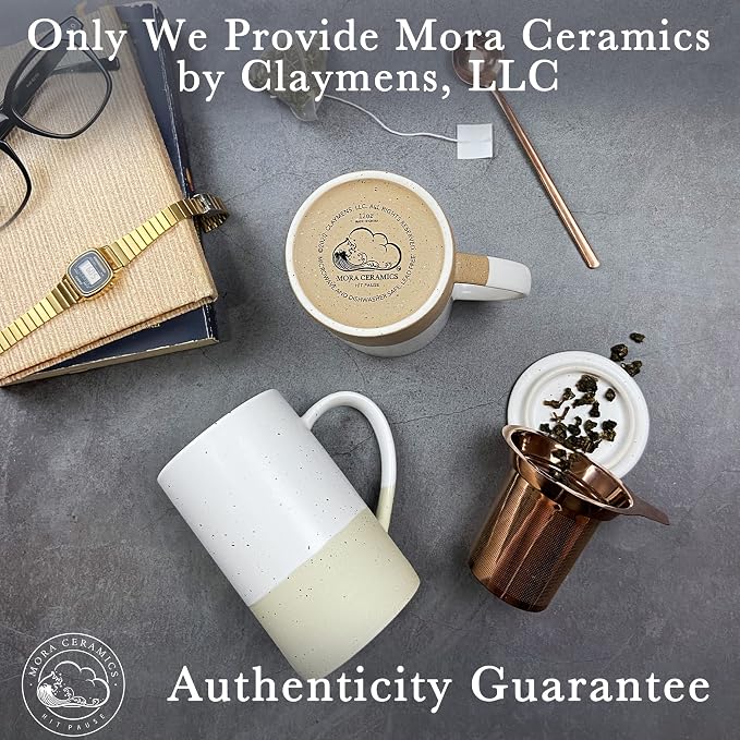 Mora Ceramics Tea Cup with Loose Leaf Infuser, Spoon and Lid, 12 oz, Microwave - Image 8
